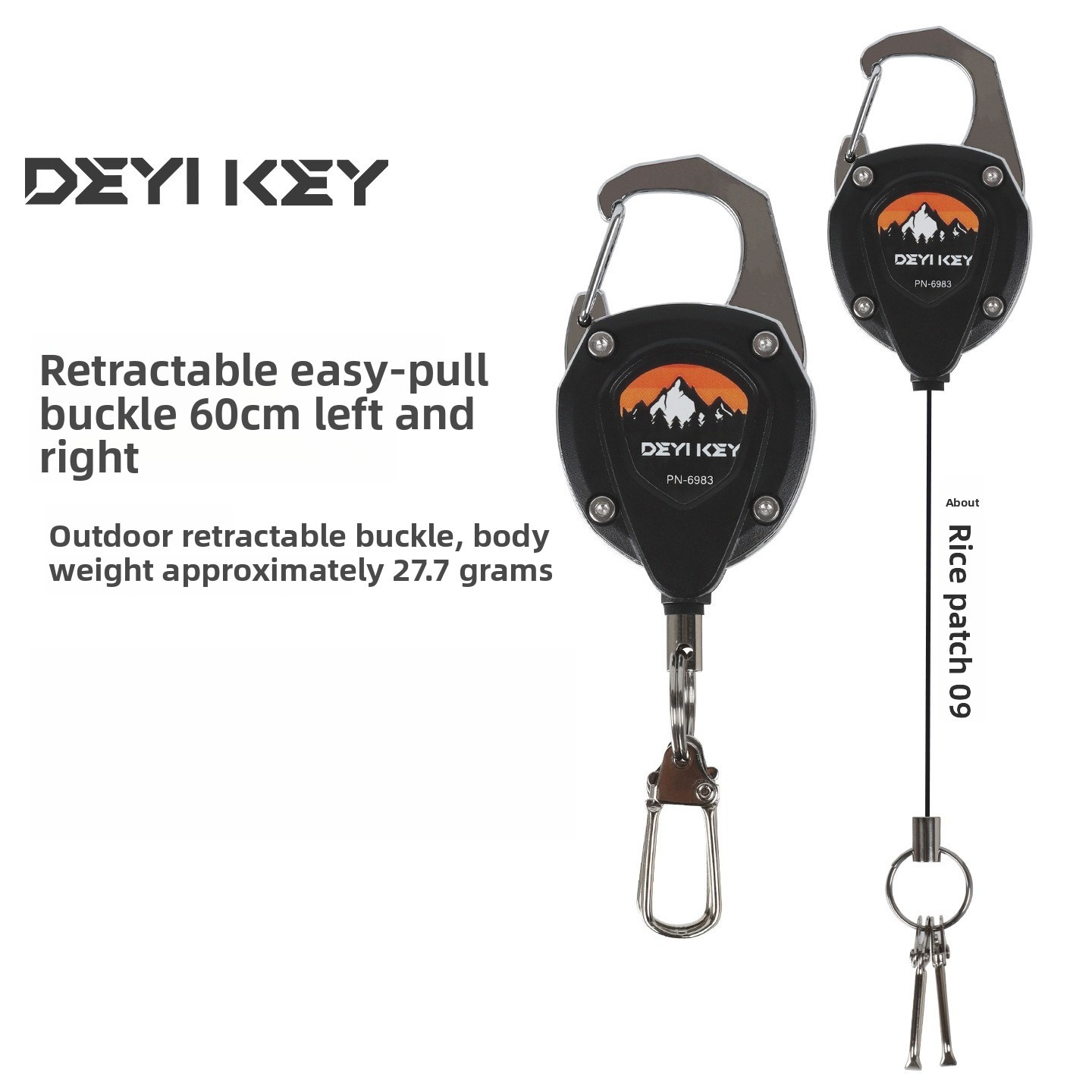 Conventional Reel - Einziehbarer Schlüsselanhänger, Robuster Anti-Verlust-Karabiner, Schlüsselrolle mit