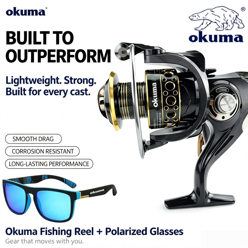 Ice Fishing Reel - OKUMA-Spinnrolle, ultraleichte Metall-Angelrolle, Angelwerkzeug, Angelrad, maximale