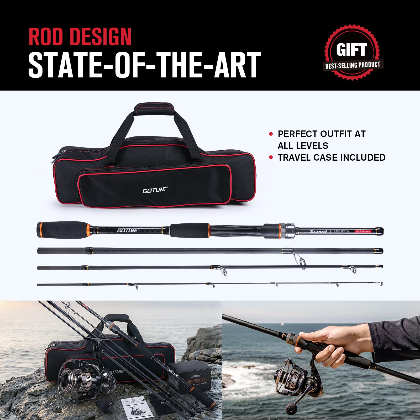 Goture Tragbare Spinnrute und  – Reel Bag Bewertung und Preis